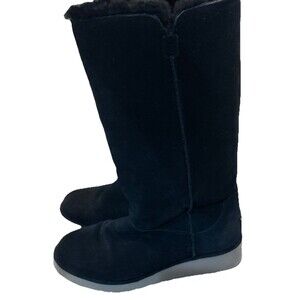 Koolaburra By Ugg Women’s Black Suede Lined Wedge Boots Size 7